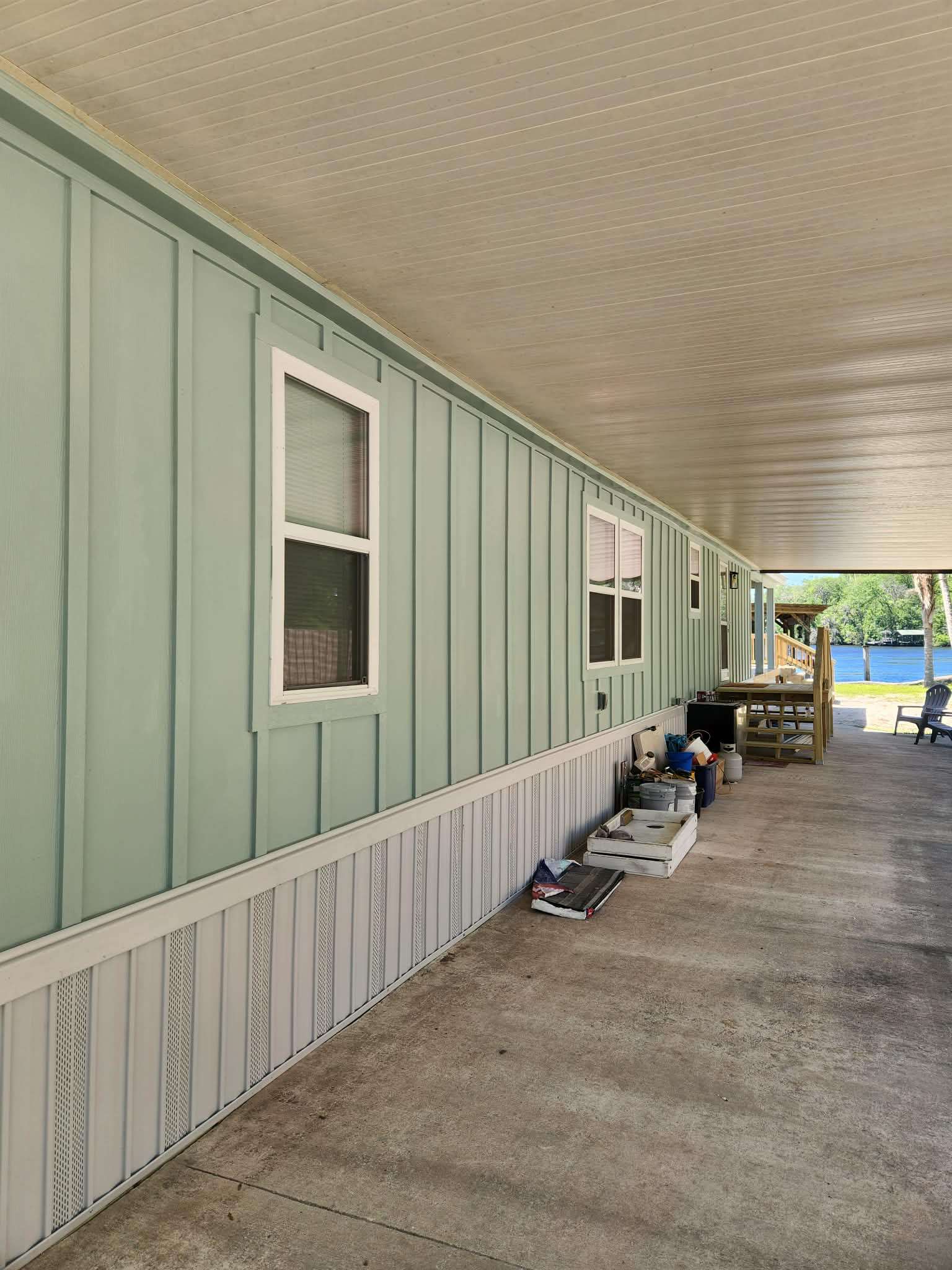 Custom Board & Batten Siding with Fresh Skirting